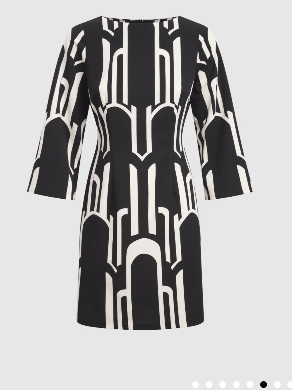 Laura Geometric Print Dress Black and White